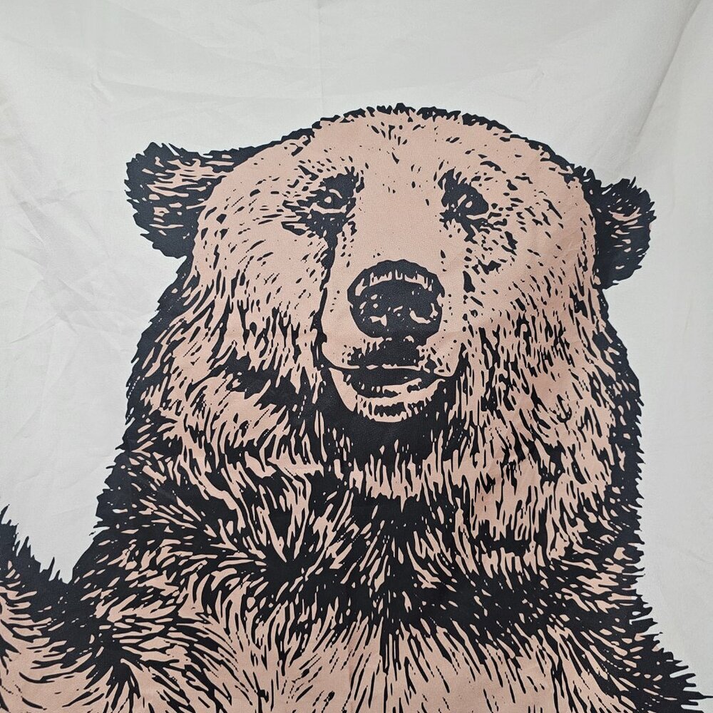 Grizzly Bear Shower Curtain Brown Tan Gorpcore Camping Wildlife Narrow - Picture 3 of 5